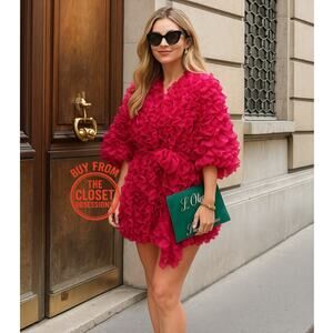 ZARA Blogger Fave Textured Coat with Self-Belt NWT 💗